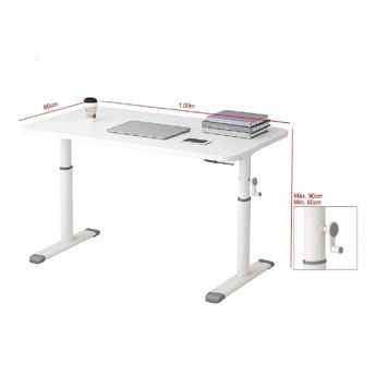 Imagen de ESCRITORIO ELEVABLW MANUAL MDF BLANCO Y METAL